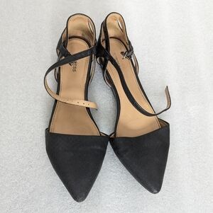 Express black flats textured size 7